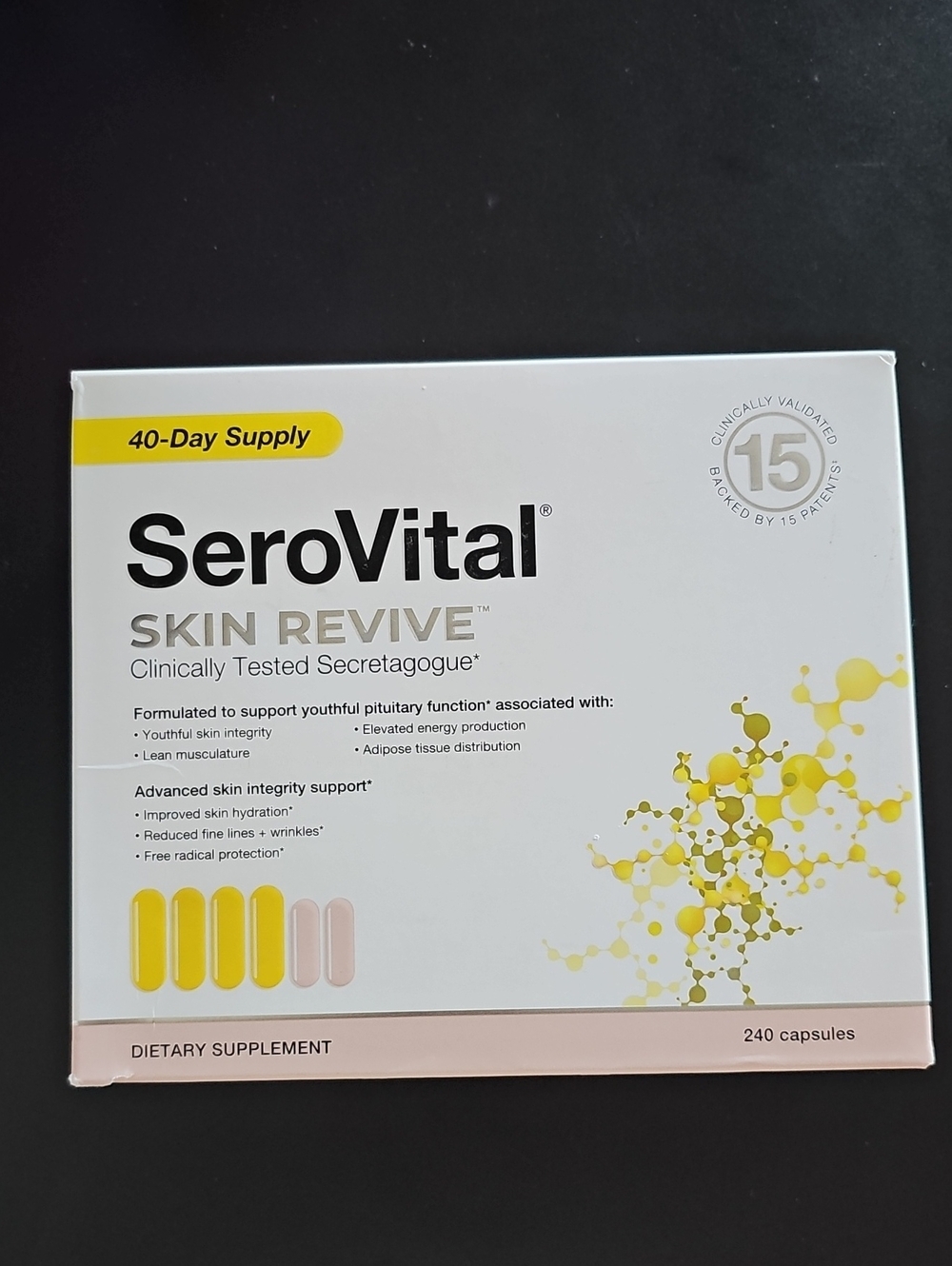 NIB SeroVital Skin Revive Serum & Supplement - Yellow & Light Pink